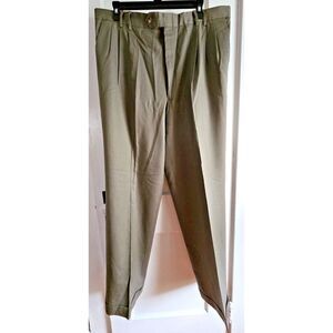 VTG EXECUTIVE 100% pure wool USA made pleated cuffed dress pant‎ brown 38W 32L